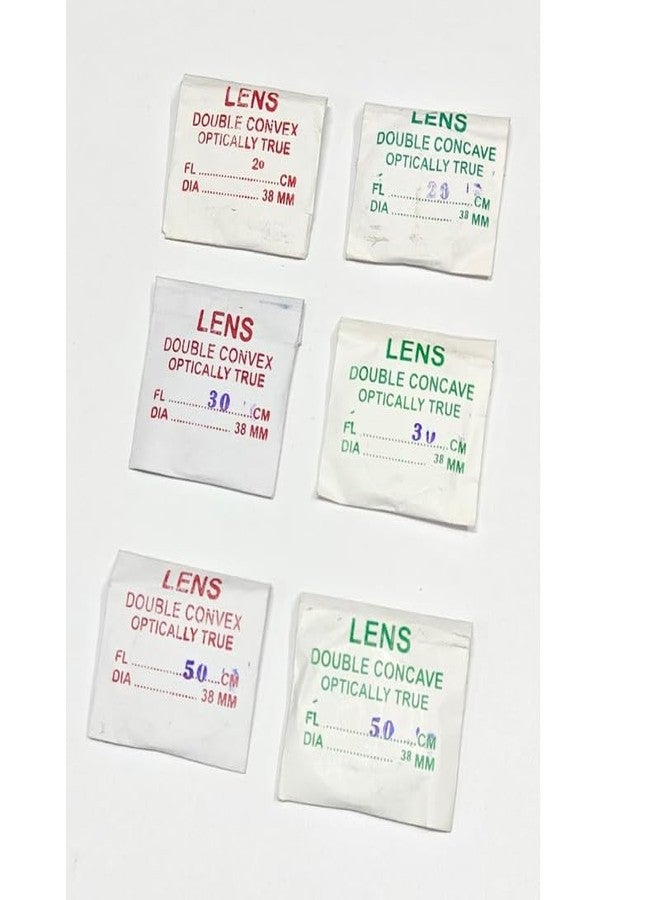 ESPtronics عدسات ESPTRONICS محدبة ومقعرة بقطر 38 مم، بأطوال بؤرية 20 و30 و50 سم، لمجموعة أدوات العلوم البصرية التجريبية لمختبر الفيزياء - Image 5